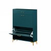 32"Shoe Storage Cabinet for Entryway, Free Standing Shoe Organizer with 2 Flip Drawers,White - 4 of 4