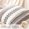 Boho Throw Pillow Covers 18x18 Set of 2 Farmhouse Decorative Cushion Case Striped Square, Chenille Pillow Cases Accent Neutral Pillowcase,Gray - 2 of 4