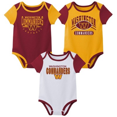Nfl Washington Commanders Infant Boys' 3pk White Bodysuit - 18m : Target