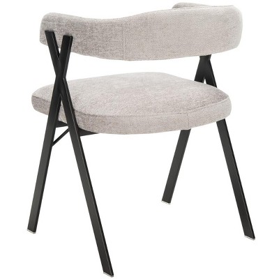 Izzy 33" Gray Chenille Upholstered Arm Chair with Metal Frame