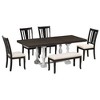 NicBex Kitchen Table Chairs Set of 6 Extendable Dining Room Table with Removable Leaves, 4 Linen Chairs and 1 Bench for Kitchen - 4 of 4