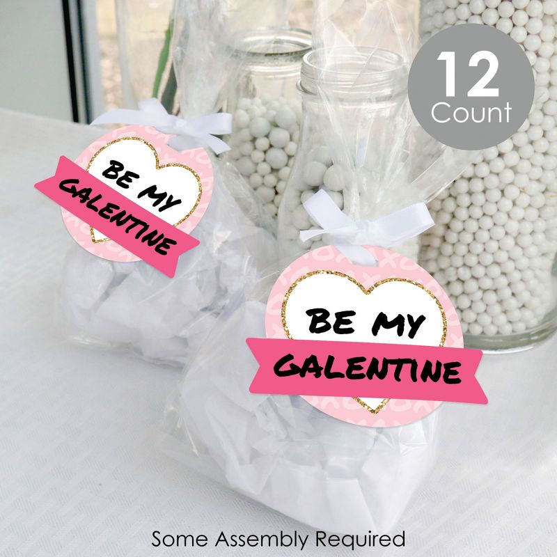 Big Dot of Happiness Be My Galentine - Galentine's & Valentine's Day Party Clear Goodie Favor Bags - Treat Bags With Tags - Set of 12, 3 of 9