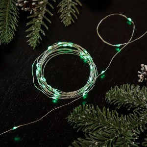 Northlight 50-Count Micro Fairy Christmas Lights - 16ft - Green LED - Copper Wire - 1 of 4