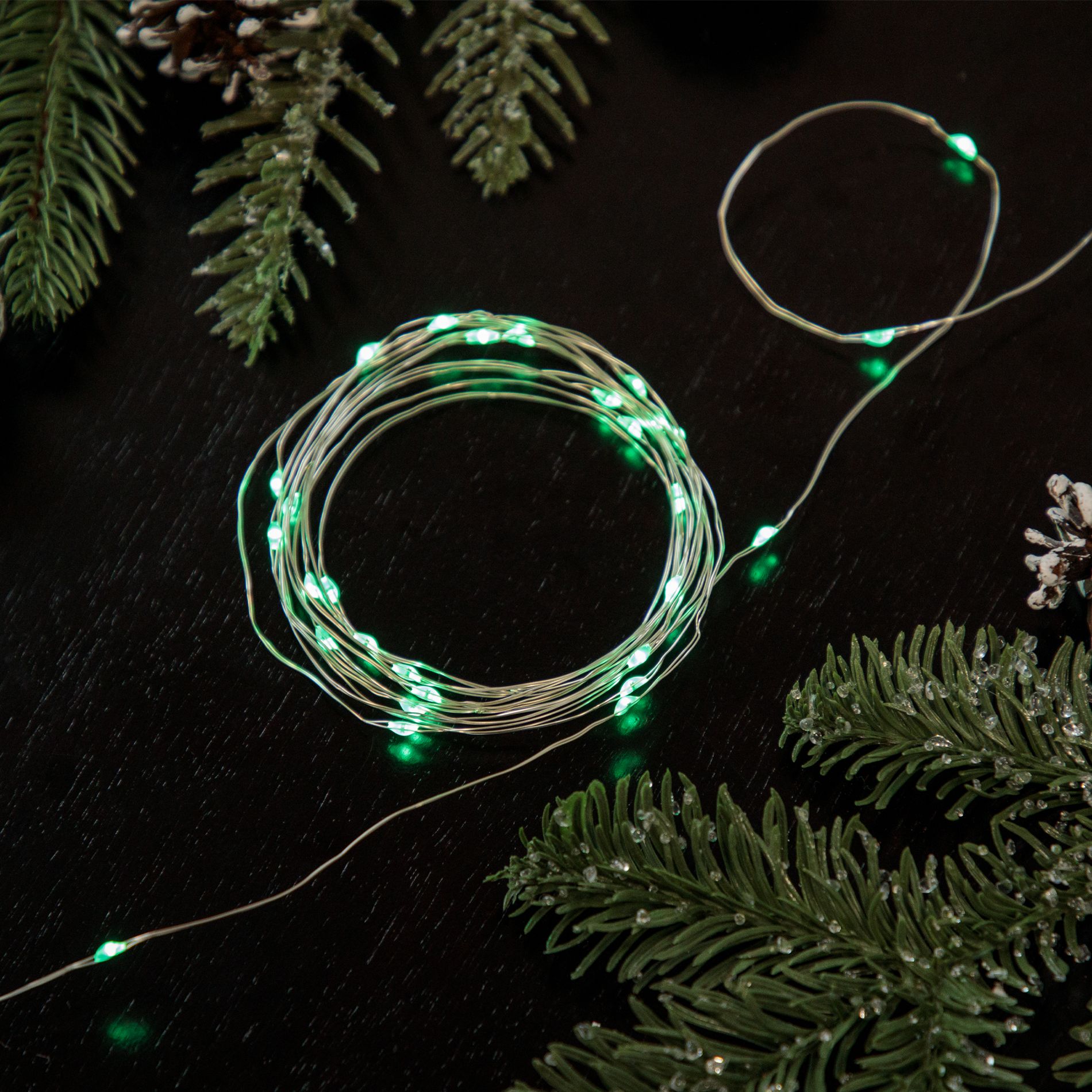 Northlight 20-Count Green LED Micro Fairy Christmas Lights - 6ft, Copper Wire