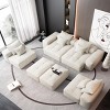 8 PCS Modern Oversized Modular Sofa, DIY Layout Sofa with Ottoman and Armrest, Tufted Sofa with Chenille Fabric Pillows-Baofuwish - 2 of 4
