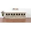 HomeRoots 118" Antiqued White Distressed Solid Wood Sideboard with 8 Glass Doors - 2 of 4