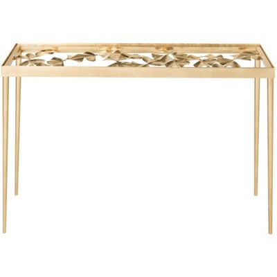 Otto Ginko Leaf Console - FOX2593A - Gold - Safavieh Couture