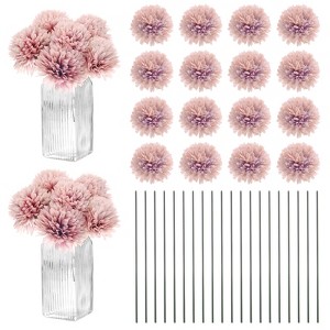 Unique Bargains Artificial Chrysanthemum Ball Flowers Silk Bouquets Real Touch 11 Inch 30 Pcs - 1 of 4