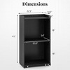 Costway 41" Presentation Podium with 2 Storage Shelves Laptop Computer Cart 4 Casters Black/White - 3 of 4
