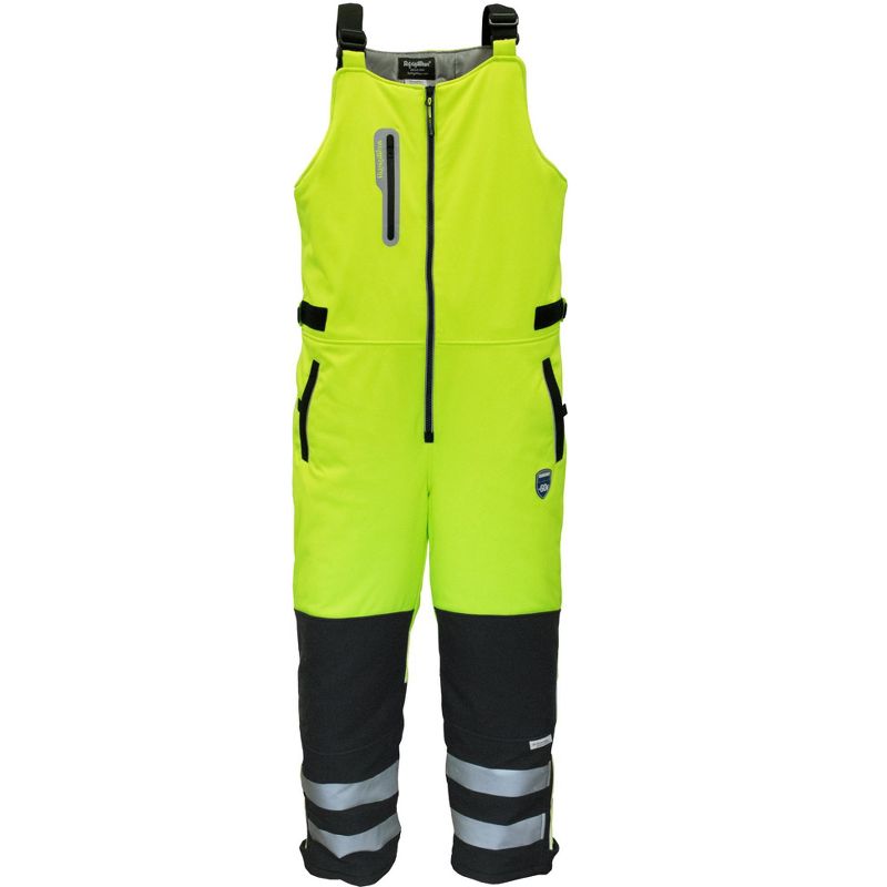RefrigiWear Insulated Reflective High Visibility Extreme Softshell Bib Overalls, 1 of 8