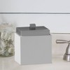 Ceramic Bathroom Vanity Countertop Storage Organizer Canister Jar - Nu Steel: Resin Material, Spot Clean Care, Bath Essentials Holder - 3 of 4