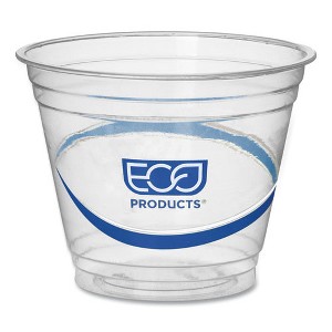 Eco-Products BlueStripe 25% Recycled Content Cold Cups, 9 oz, Clear/Blue, 50/Pack, 20 Packs/Carton - 1 of 2