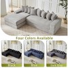 Left-Facing L-Shaped Sectional Sofa, Convertible Floor Sleeper, 8 Pillows - 4 of 4