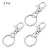 Unique Bargains Lobster Clasps Clousre Swivel Clips Key Ring 3 Pcs Silver Tone - 2 of 4