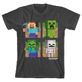 Minecraft Boy's Charcoal Heather T-Shirt