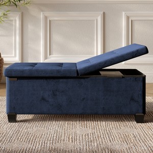 StorageBud Storage Ottoman for Bedroom End of Bed, Velvet Storage Bench, Large Storage Ottoman Bench, Entryway Bench with Storage - 1 of 4