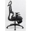 Black Ergonomic High-Back Mesh Chair: Footrest, Dynamic Lumbar, 2D Headrest, 4D Arms, Swivel - 3 of 4