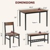 Dining Table Set for 4, Kitchen Table with 2 Chairs, Bench with Storage Rack, Dining Room Table Set for Small Place, Apartment, Kitchen - 3 of 4
