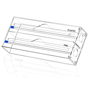 Foil & Plastic Wrap Organizer – Acrylic Storage Dispenser for Kitchen Drawer (Standard Size, Clear) - 1 of 4