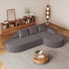 108.5'' Chenille Modern Curved Sectional Sofa with 3 Pillows, Modular Free Combination, and L-Shaped Design - 3 of 4