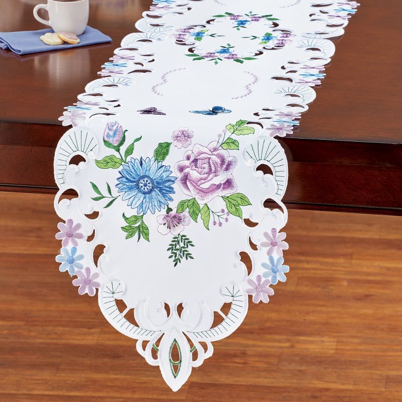 Collections Etc Rose Daisy Garden Table Topper, 2 of 3