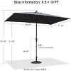 PURPLE LEAF Crank and Tilt Table Umbrella Outdoor Patio Market Umbrella with Visible Hand Crank System With Base - 2 of 4