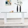 NicBex Dining Table Modern Dining Table with 0.4" Tempered Glass Top and MDF Trapezoid Bracket for Kitchen, Dining Room - 4 of 4
