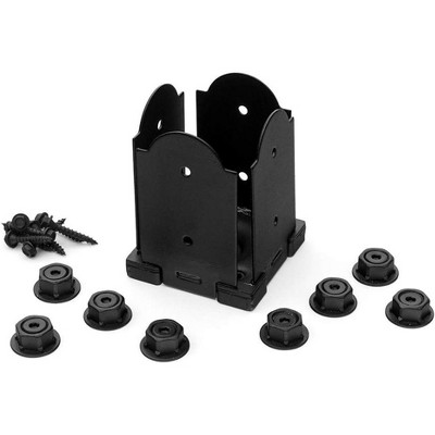 OZCO 56607 Laredo Sunset 4x4 Decorative Post Base Kit - Black Powder Coated Steel (1 Pack) : Ozco Building Products