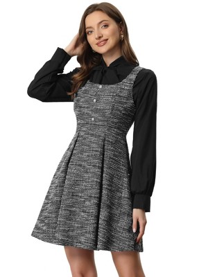 Faux Multi Tweed Skater Dress