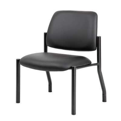 Sleek 400lb Capacity Armless Guest Chair in Antimicrobial Black Vinyl