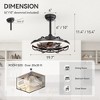 Airsurfer 20" Semi-Flush Mount Caged Ceiling Fan with LED Light, Remote, 5 ABS Blades, Memory Function, Matte Black - 3 of 4