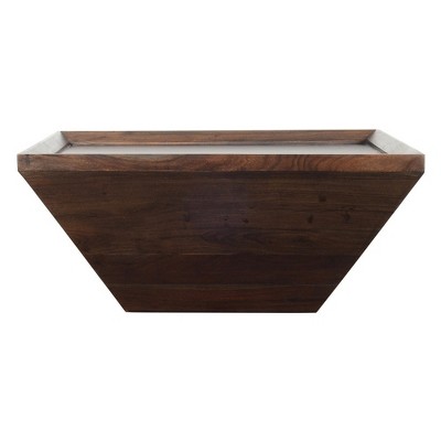 Royal Hampton Square Shape Acacia Wood Coffee Table with Trapezoid Base, 36 Inch