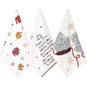 Folkulture Christmas Kitchen Towels | Pack of 3 (26" x 20") | Cotton Farmhouse Dish & Tea Towels | Boho Decor for Baking & Christmas Gift Set - 1 of 1