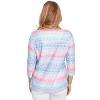 Alfred Dunner Womens Geometric Crewneck Biadere Top - 2 of 4