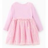 Disney Princess Toddler Dress  Long Sleeve Embroidered Daisy Double-Layered Tulle Winter Birthday Party Outfit - 2 of 4