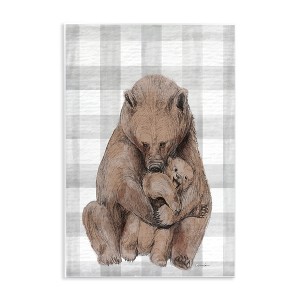 Stupell Industries Bear and Cub Grey Plaid Wall Plaque Art - 1 of 4