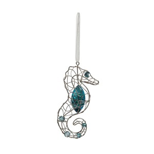 Gallerie II Jeweled Blue Seahorse Christmas Xmas Ornament - 1 of 2