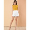 INSPIRE CHIC Women's Ruffled Curved Hem Business Office Vintage Sleeveless Blouse - 3 of 4