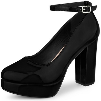black closed toe platforms