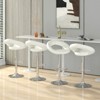 Costway Set of 4 Adjustable Bar Stools Swivel Pub Chairs Barstools PU Leather White/Black - 4 of 4