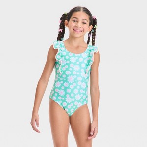 Girls' Endless Daisies Floral Printed One Piece Swimsuit - Cat & Jack™ - 1 of 3