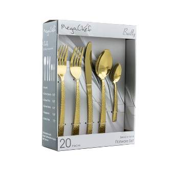 Megachef Baily 20 Piece Flatware Utensil Set, Stainless Steel Silverware Metal Service for 4 in Dream Color