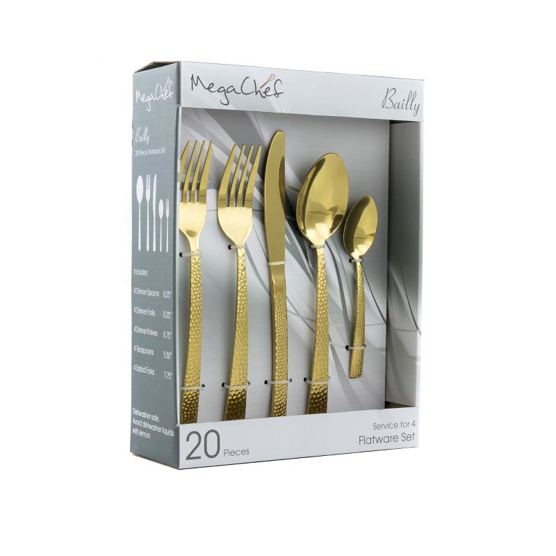 Megachef Baily 20 Piece Flatware Utensil Set, Stainless Steel Silverware Metal Service for 4 in Dream Color, 1 of 8
