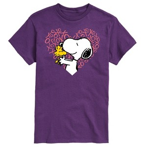Men's - Peanuts - Snoopy Woodstock Xo Heart Short Sleeve Graphic T-Shirt - 1 of 4