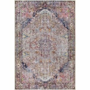 Hauteloom Monching Living Room, Bedroom Machine Washable Area Rug - Traditional - Aqua, Green, Mauve - 8'10" x 12' - 1 of 4