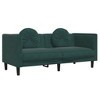 vidaXL Velvet Sofa Set - Dark Green, Modern 3 Piece Living Room Furniture with Round Pillows and Solid Wood Legs - 4 of 4