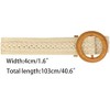 Elerevyo Women's Vintage Woven Belts Round Buckle Boho Waist Belt for Dress - 3 of 4