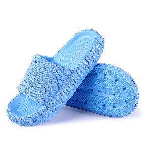 Mens Pool Slides Bathroom Sandals, Bath Slippers,Shower Shoes , Ultimate Comfort, Lightweight, Thick Sole, Non-Slip, Easy to Clean - 1 of 4