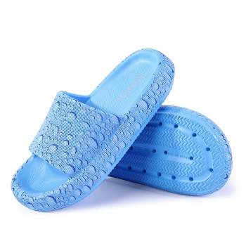 Mens Pool Slides Bathroom Sandals, Bath Slippers,Shower Shoes , Ultimate Comfort, Lightweight, Thick Sole, Non-Slip, Easy to Clean