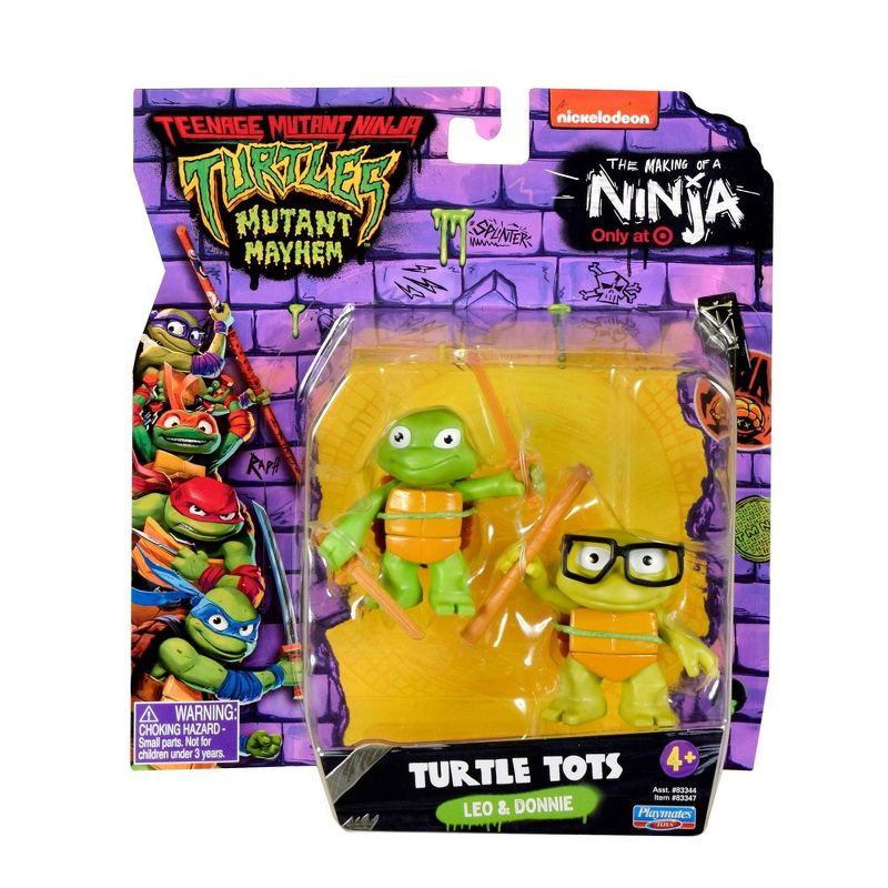 Teenage Mutant Ninja Turtles: Mutant Mayhem Turtle Tots Leo &#38; Donnie Action Figure Set - 2pk, 3 of 11